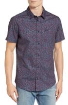 Men's Rvca Brong Short Sleeve Shirt, Size - Blue