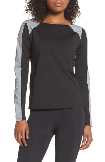 Women's Boomboom Athletica Reflective Body-con Long Sleeve Tee - Black