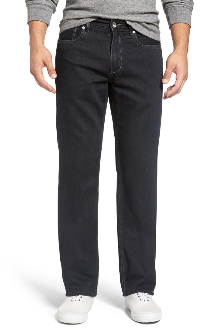 Men's Tommy Bahama Cayman Relaxed Fit Straight Leg Jeans X 34 - Black