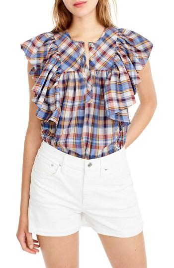Women's J.crew Danny Hula Plaid Top