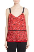 Women's Grey Jason Wu Pleated Print Silk Camisole