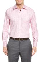 Men's David Donahue Check Sport Shirt, Size - Pink