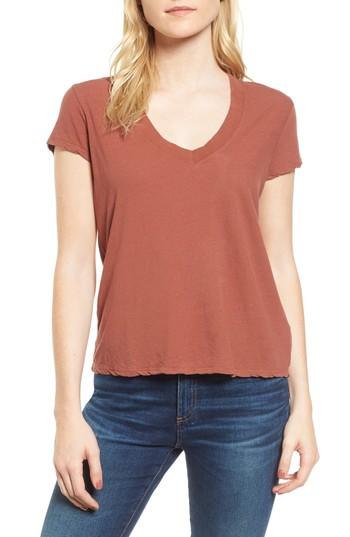 Women's James Perse V-neck Tee - Brown