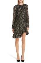 Women's Derek Lam 10 Crosby Metallic Dot Asymmetrical Ruffle Dress