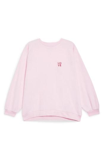 Women's Topshop By Tee & Cake Logo Logo Sweatshirt Us (fits Like 14) - Pink
