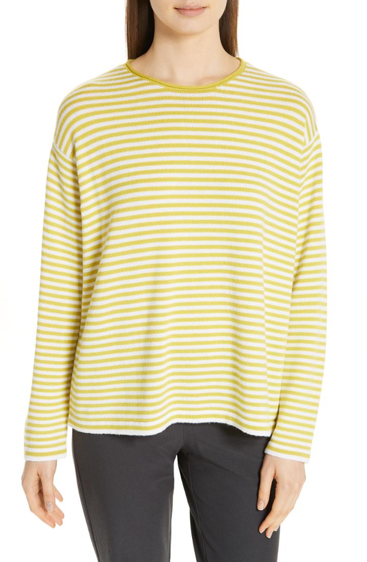 Women's Eileen Fisher Merino Wool Sweater, Size - White