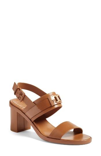 Women's Tory Burch Gigi Block Heel Sandal M - Beige