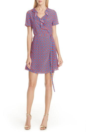 Women's Dvf Savilla Silk Wrap Dress - Blue