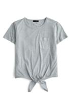 Women's J.crew Knotted Pocket Tee - Grey