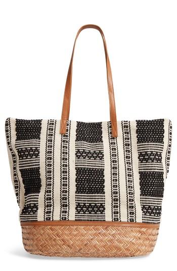 Sole Society Oversized Fabric Tote - Black