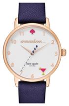 Women's Kate Spade New York 'metro - Somewhere' Leather Strap Watch, 34mm