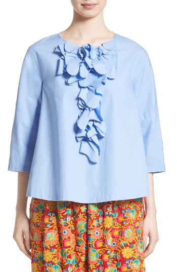 Women's Comme Des Garcons Cotton Broadcloth Ruffle Shirt