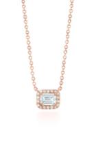 Women's Kwiat Emerald Cut Diamond Pendant Necklace