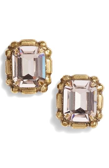 Women's Sorrelli Emerald Cut Crystal Stud Earrings