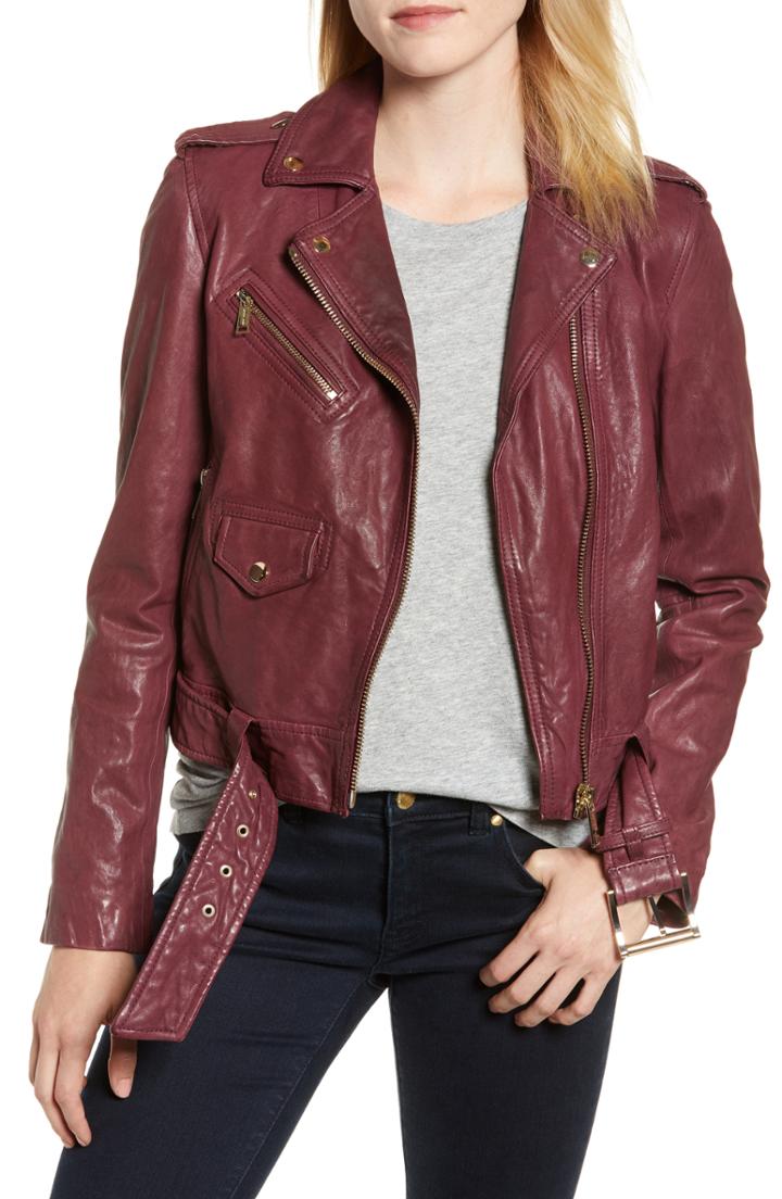 Women's Michael Michael Kors Classic Moto Jacket - Red