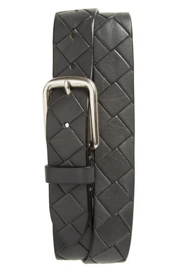 Men's Johnston & Murphy Basket Weave Belt - Gray