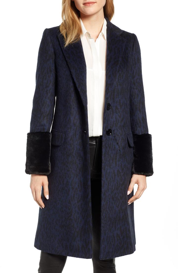 Women's Helene Berman 'future College' Notch Collar Coat - Blue