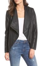 Women's Bb Dakota Gabrielle Faux Leather Asymmetrical Jacket - Black