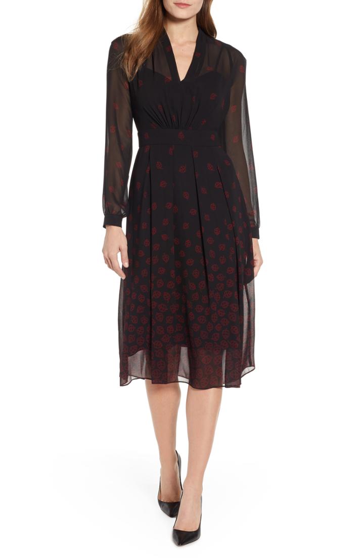 Women's Anne Klein Margaux Faded Fit & Flare Dress - Black