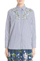 Women's Adam Lippes Floral Embroidered Shirt