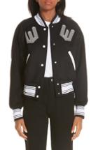 Women's Off-white Crop Varsity Jacket Us / 42 It - Black