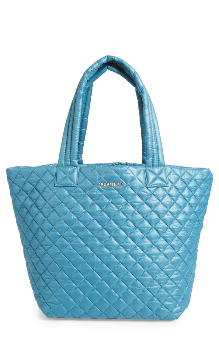 Mz Wallace 'medium Metro' Quilted Oxford Nylon Tote - Green
