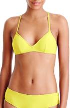 Women's J.crew French Cross Back Bikini Top, Size - Yellow