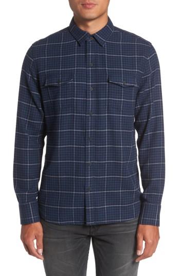Men's Paige Everett Tattersall Check Sport Shirt, Size - Blue