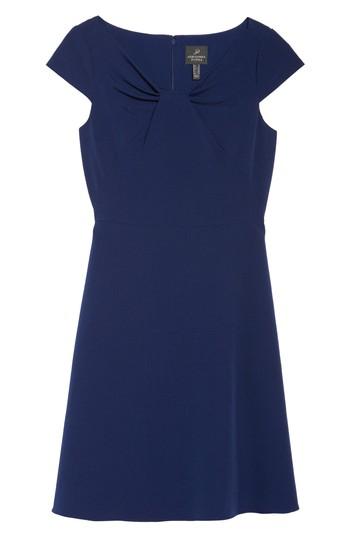 Women's Adrianna Papell Drape Neck Fit & Flare Dress - Blue