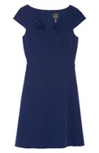 Women's Adrianna Papell Drape Neck Fit & Flare Dress - Blue