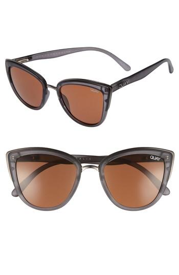 Women's Quay Australia 'my Girl' 50mm Cat Eye Sunglasses - Grey/ Brown
