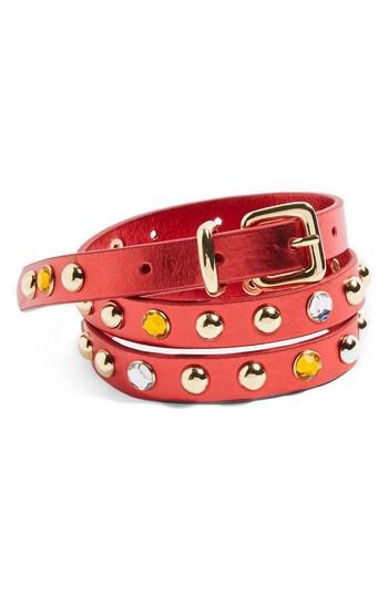 Women's Topshop Jewel Studded Belt - Red Multi