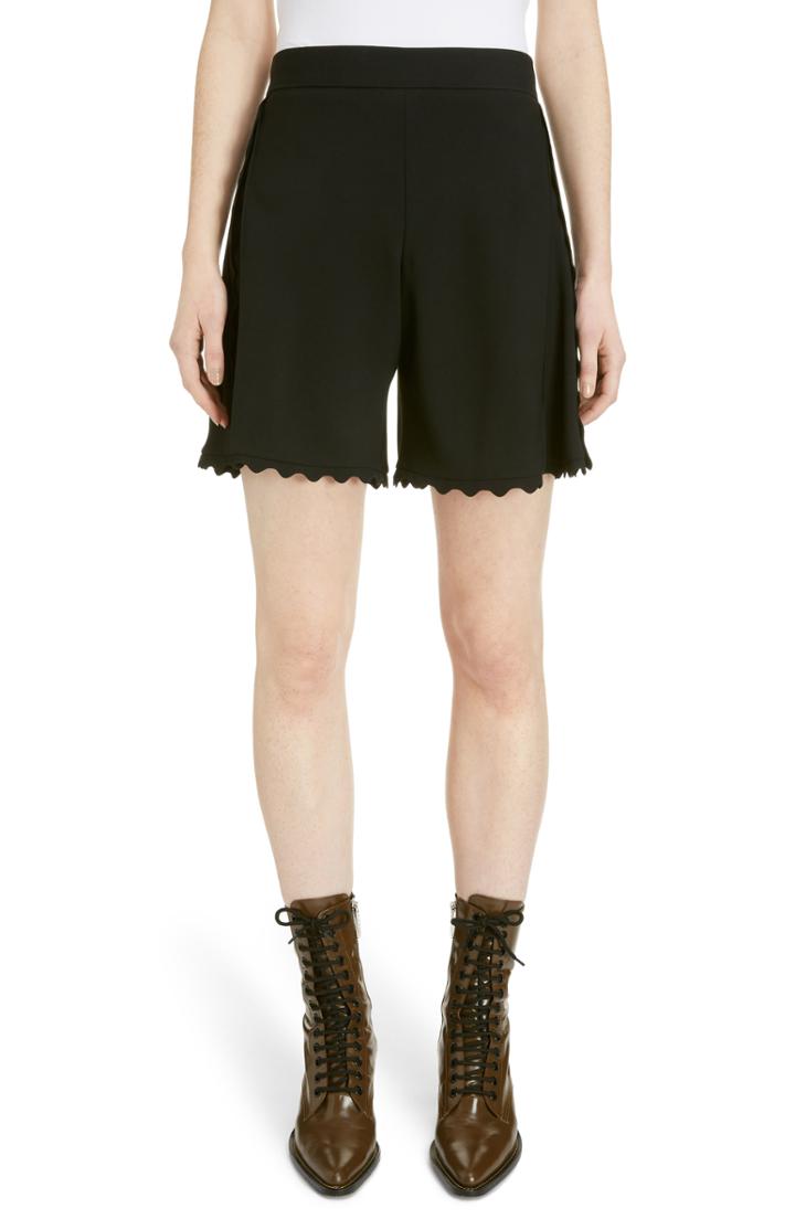 Women's Chloe Scallop Trim Cady Shorts Us / 36 Fr - Black