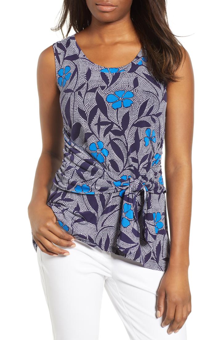 Women's Chaus Pacific Ruched Tie Front Knit Top