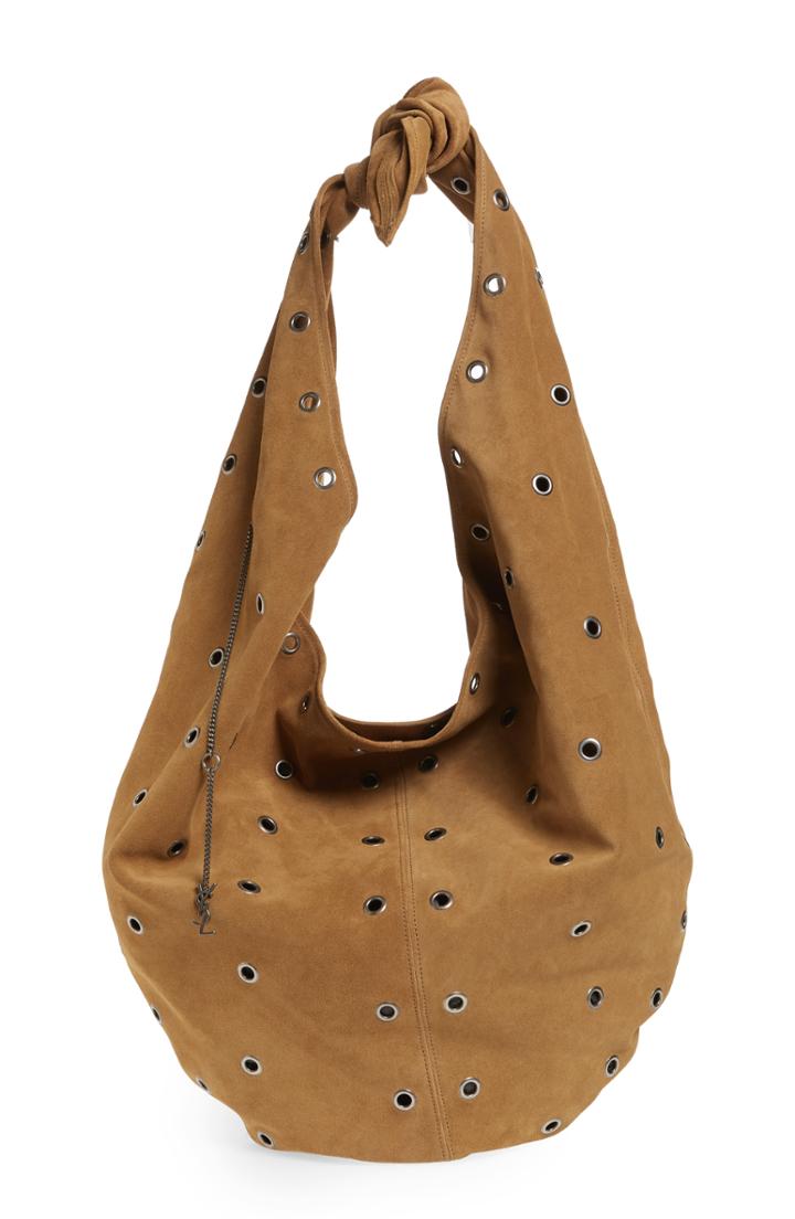 Saint Laurent Bandana Bag Suede Hobo -