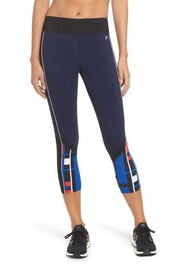 Women's P.e Nation The Bowl Out Crop Leggings - Blue
