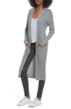 Women's Bp. Rib Knit Midi Cardigan, Size - Grey