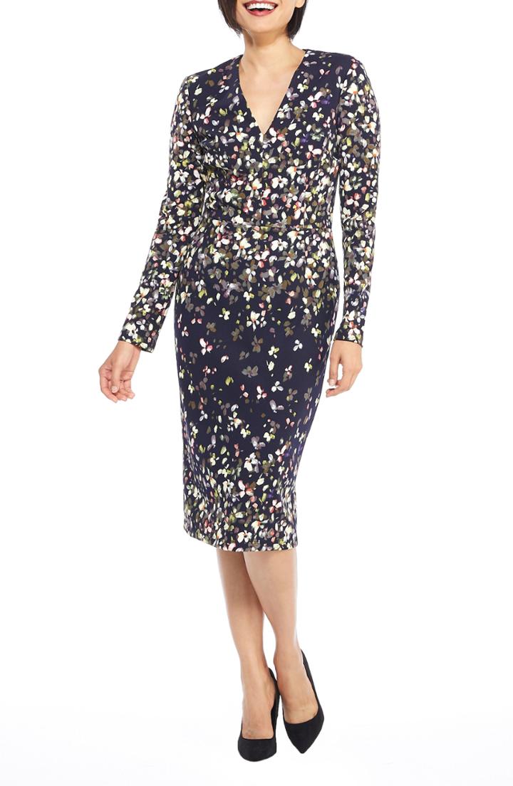 Women's Maggy London Print Scuba Dress - Blue