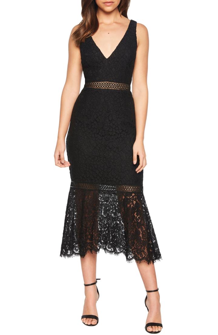 Women's Bardot Sienna Lace Trumpet Dress - Black