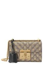 Gucci Small Padlock Gg Supreme Bee Shoulder Bag - Beige