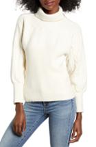 Women's J.o.a. Bishop Sleeve Turtleneck Sweater - Ivory
