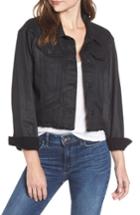Women's Paige Tori Crop Coated Denim Jacket - Black