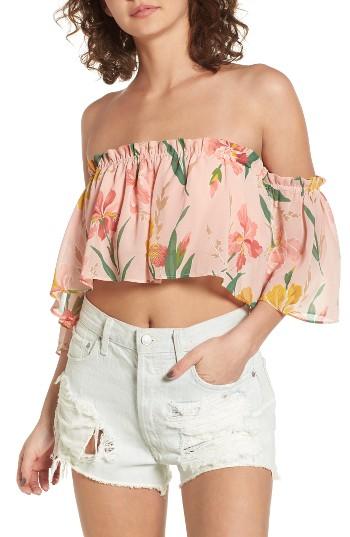 Women's Privacy Please Parsons Off The Shoulder Crop Top - Pink