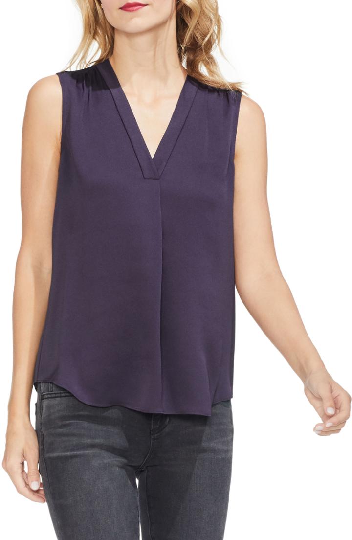 Petite Women's Vince Camuto Sleeveless Rumple Blouse P - Purple