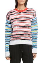 Women's Kenzo Contrast Sleeve Open Knit Sweater - Red