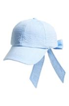 Women's Topshop Stripe Bow Back Cap - Blue