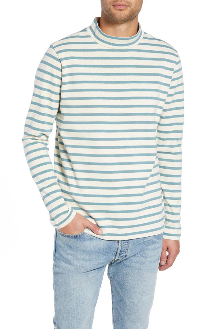 Men's Ymc Striped Mock Neck T-shirt