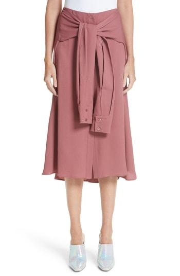 Women's Sies Marjan Sleeve Detail Marocain Skirt - Pink