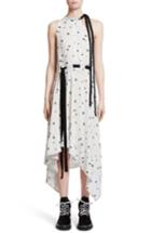 Women's Proenza Schouler Print Silk Asymmetrical Dress - White