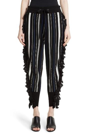 Women's 3.1 Phillip Lim Ruffle Stripe Knit Pants